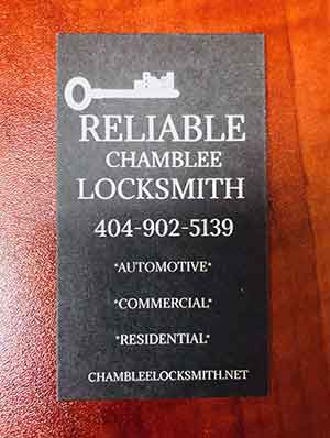 Reliable Chamblee Locksmith business Card